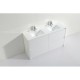 TB 1500mm Gloss White Plywood Floor Standing Vanity With Double Ceramic Basin